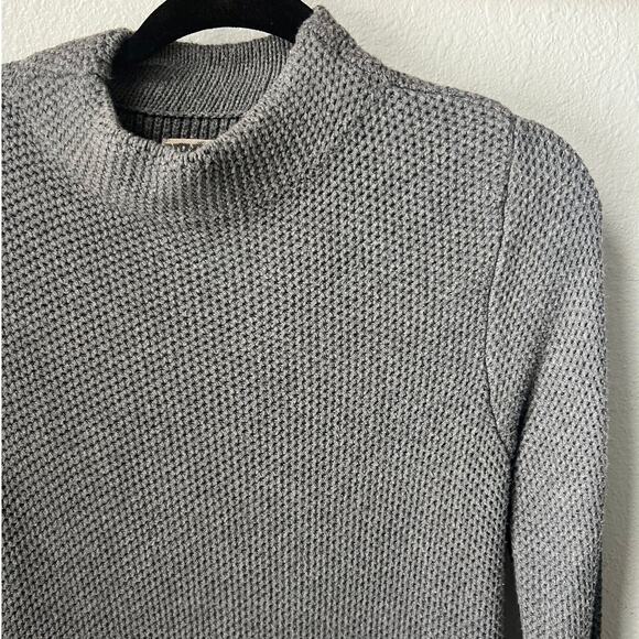 Duluth Trading Co Mock Neck Textured Knit Tunic Sweater Small Gray Long Sleeve - Picture 3 of 5
